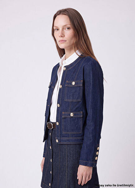 Navy Blue Denim Jacket