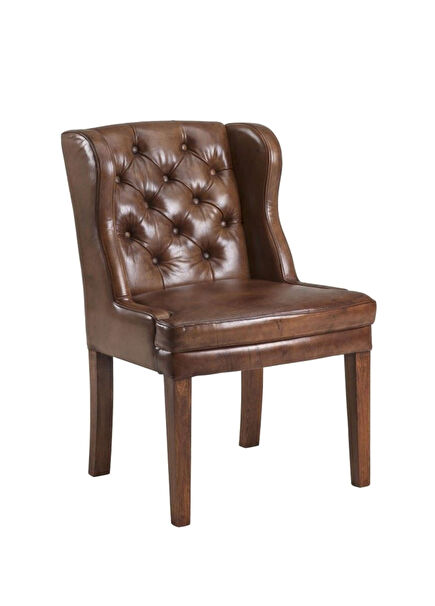 Royal Winchester Taba Deri Yemek Odası Sandalyesi