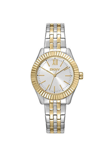 DK1L017M1085 Gold Color Metallic Grey Steel Women's Wristwatch