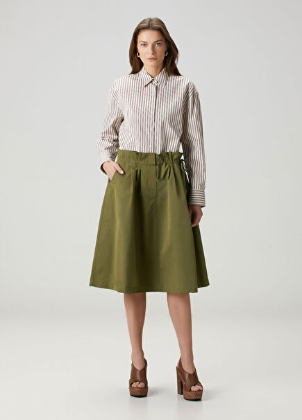 Khaki Midi Skirt