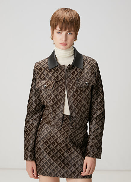 Dark Brown Double-Breasted Leather Jacket