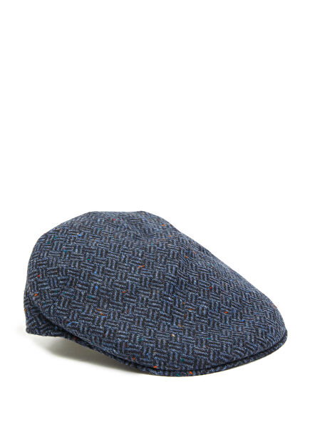 Blue Patterned Men's Wool Hat