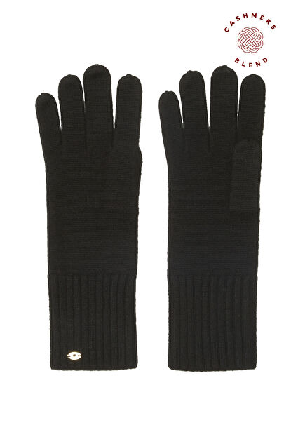 Black Women's Long Cashmere Gloves