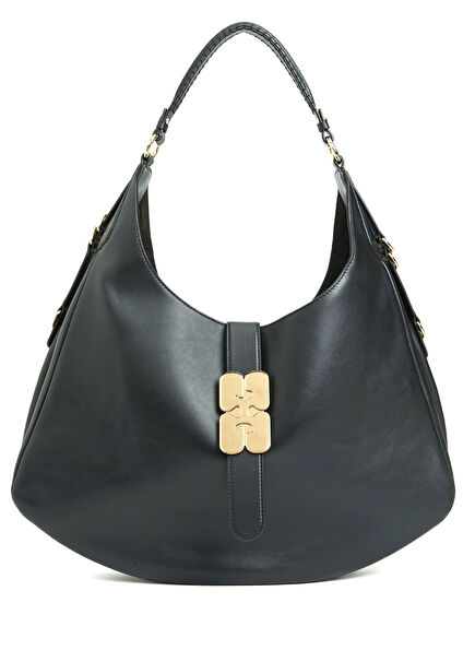 Kat Large Siyah Kadın Deri Hobo