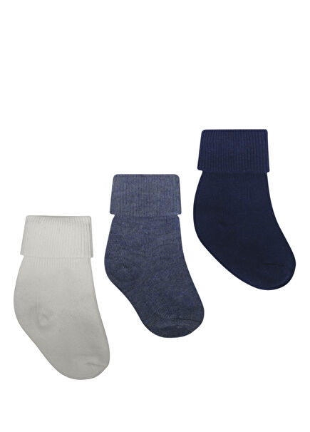 Renkli Yenidoğan Unisex Bebek 3'lü Çorap Seti