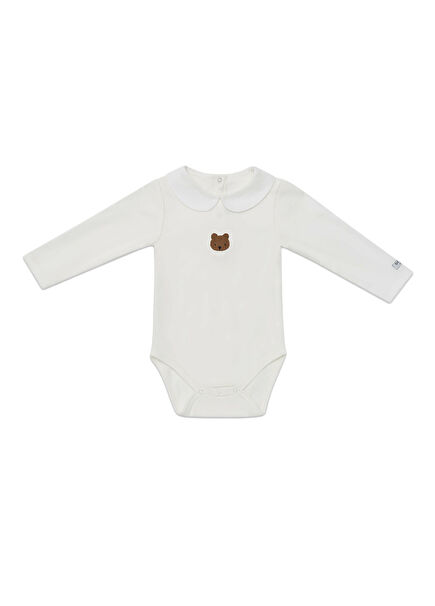 Davo Beyaz Organik Pamuk Bebek Tulum