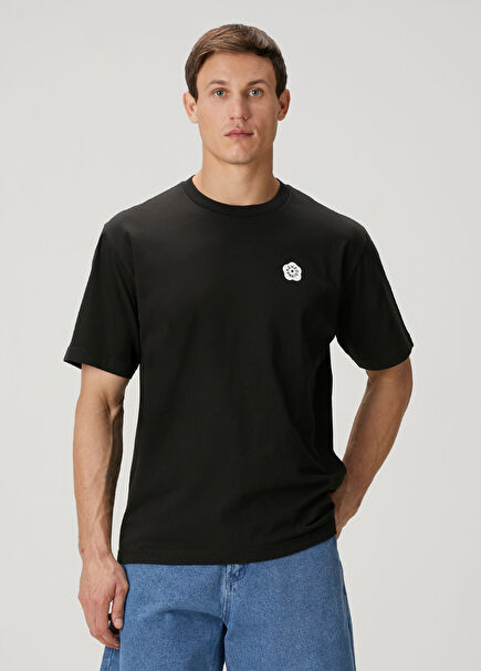 Siyah Logo Baskılı T-shirt