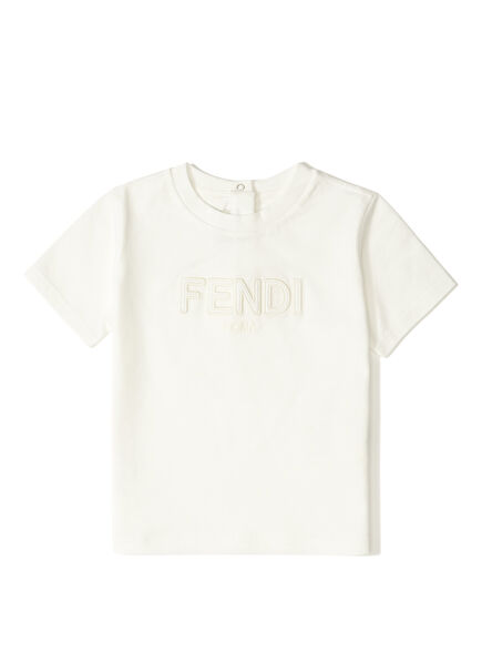 White Logo Embroidered Baby T-Shirt