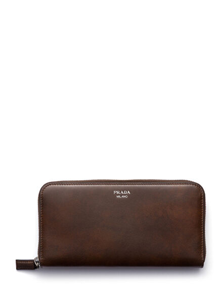 Brown Antique Effect Leather Men's Wallet