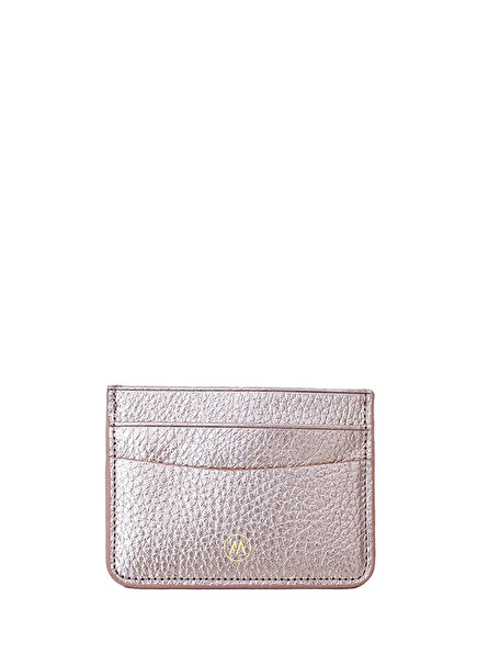 Gold Leather Mini Girls' Card Holder