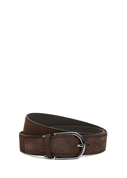 Brown Mens Suede Belt