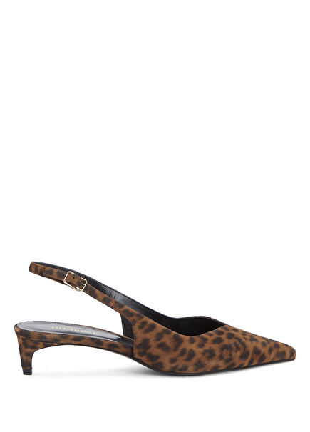 Leopar Desenli Deri Stiletto