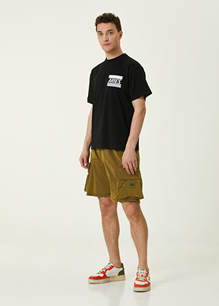 Khaki Logo Cargo Shorts
