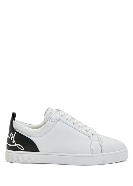 Black White Mens Leather Sneakers