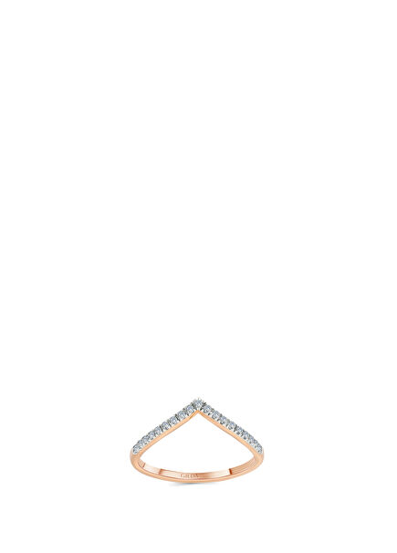 Gilda WishboneSingle Row Of Diamonds Gold Ring