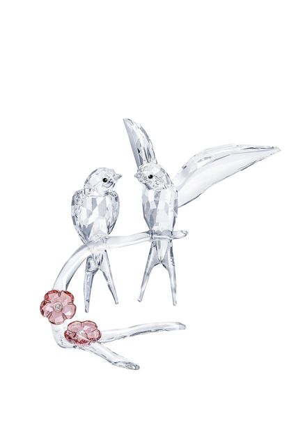 Swallows Clear Crystal Glass Trinket