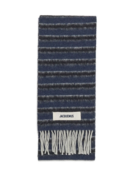 L'echarpe Rayures Blue Striped Men's Wool Scarf