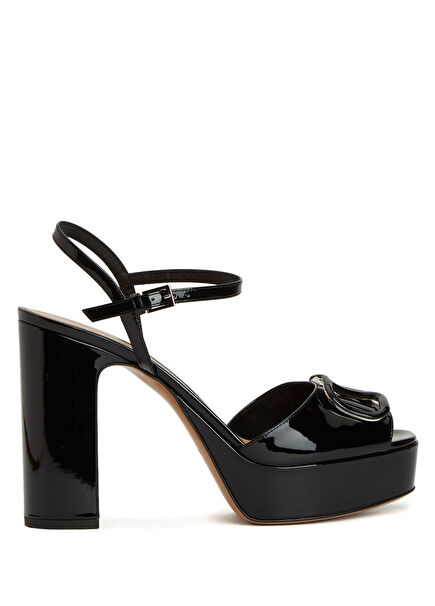 VLogo Black Women's Leather Sandals