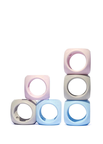 Oibo 3 Piece Set Pastel Ice Blue Baby Pink Beige Activity Toy