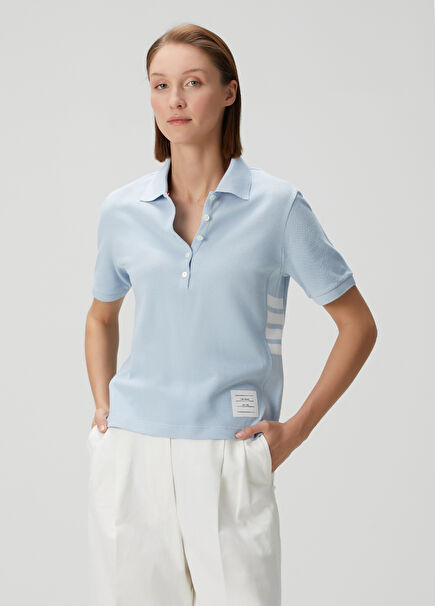 Light Blue Polo Neck Short Sleeve T-Shirt
