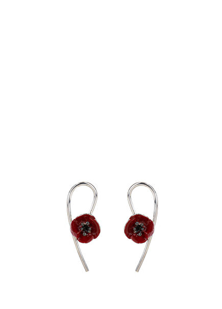 Gelincik Dalları 925 Ayar Gümüş Kadın Küpe