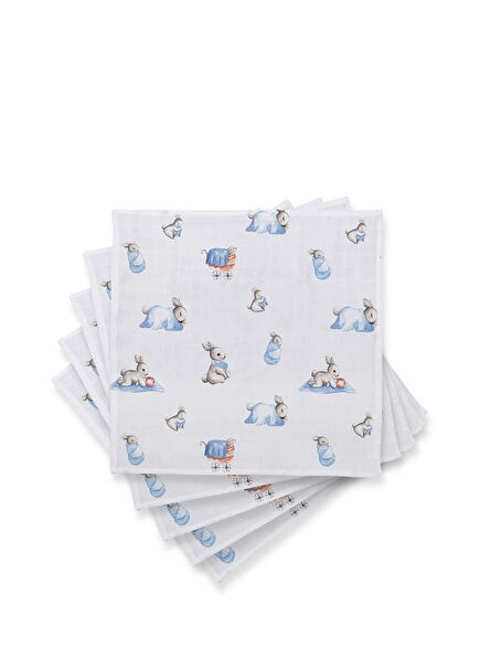 Muslin Blue 5-Pack Baby Shoulder Cloth