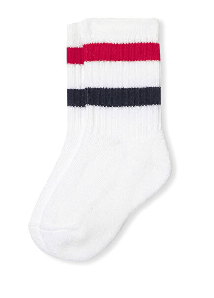 White Striped Baby Boy Sports Socks