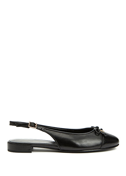 Black Women's Leather Ballet Flats