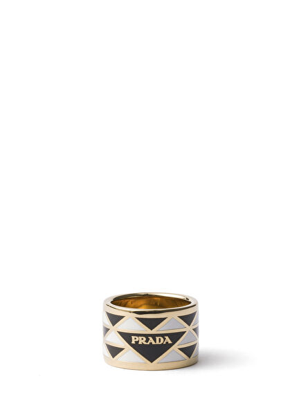 Black Enamel Metal Women's Ring