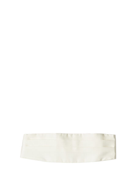 Beige Pleated Silk Belt