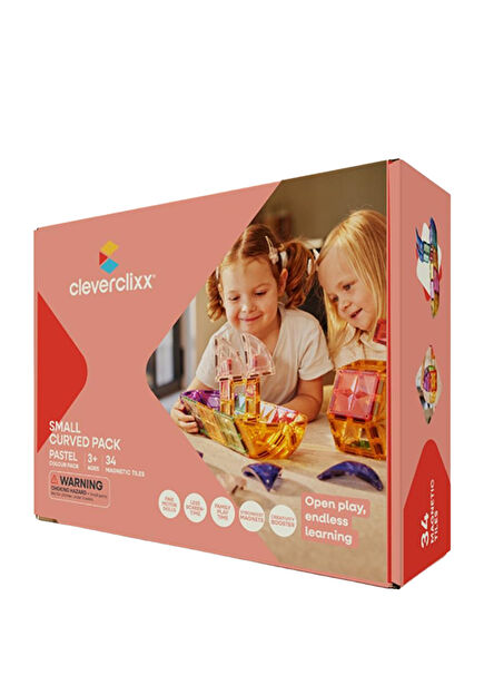 Curved Pack Pastel 34 Pieces 3+ Years Magnetic Blocks