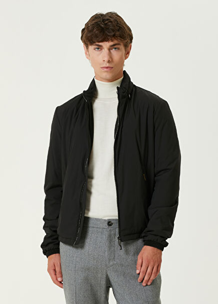 Stazio Black Hooded Coat