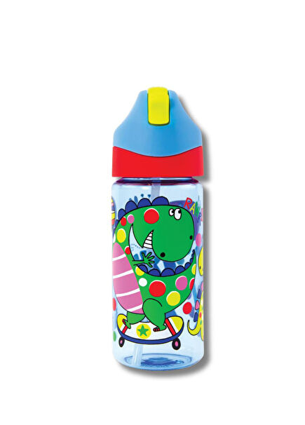 Dinosaur Patterned Straw Water Bottle
