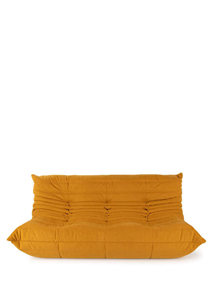 Togo Large Curry Fabric Triple Sofa