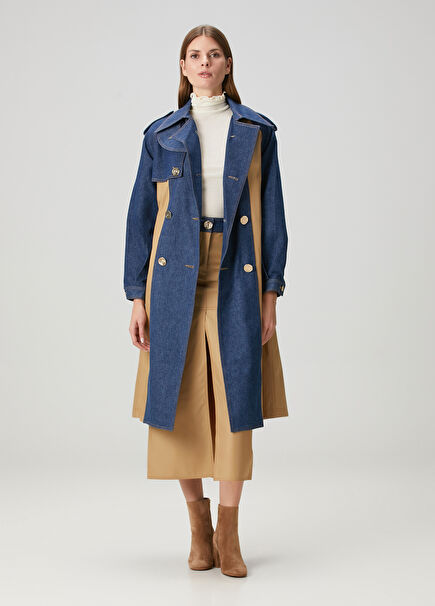 Briella Bej Mavi Denim Pardösü