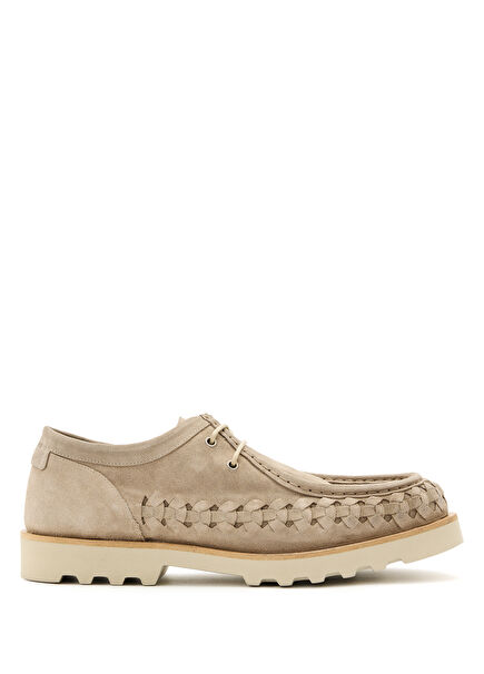 Beige Men's Suede Sandals