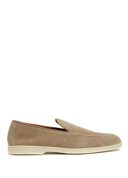 Beige Men's Leather Loafer
