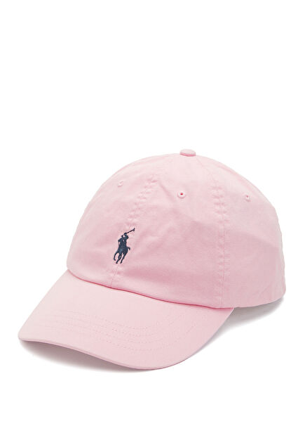 Pembe Logo Nakışlı Erkek Şapka