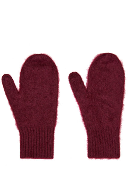 Burgundy Brushed Women's Cashmere Gloves