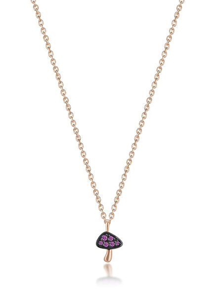 Violet Mushroom 14 Ayar Rose Gold Kız Çocuk Kolye