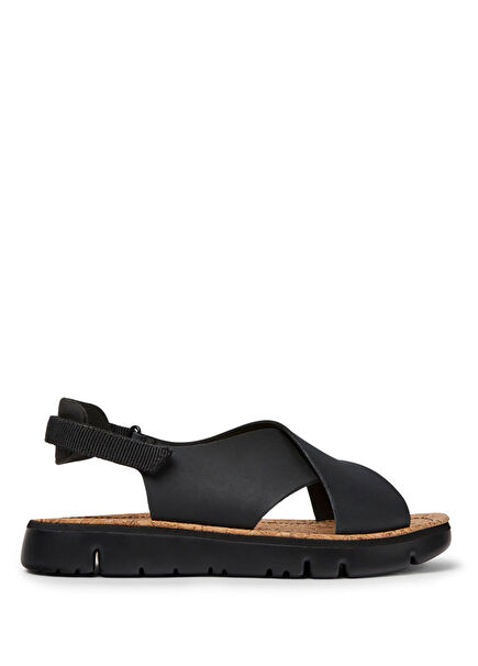 Oruga Siyah Spor Askılı Kadın Sandaleti