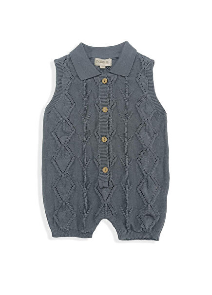 Füme Organik Pamuk Ajurlu Erkek Bebek Tulum