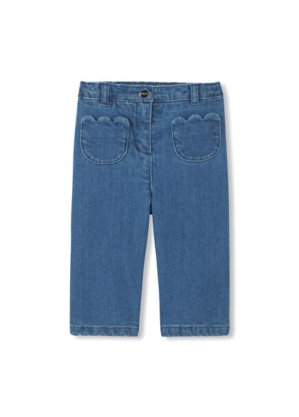 Baby Girl Jeans with Blue Patch Pockets