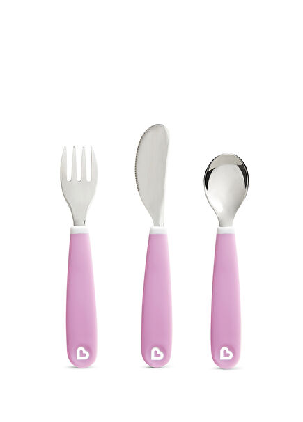 Splash-Proof Purple Kids Cutlery Set