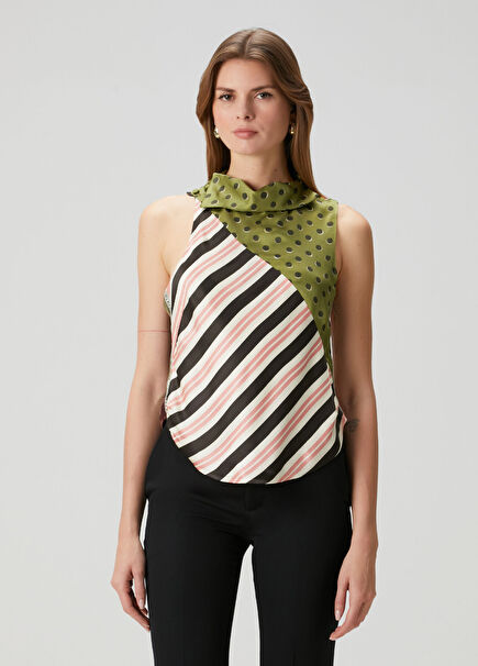 Green Patterned Blouse