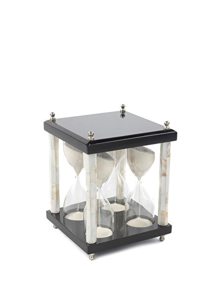 Siyah Sedef 4'lü Dekoratif Kum Saati