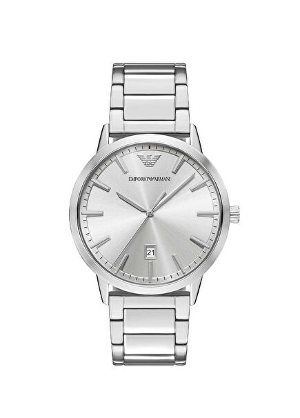 AR11730 Metalik Gri Çelik Erkek Kol Saati