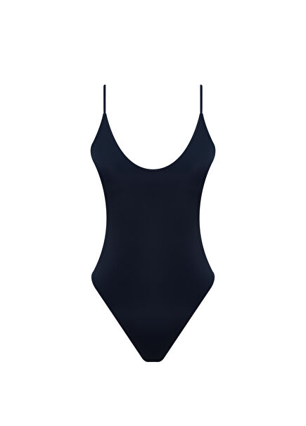 Savanna Econyl V-Neck Cross-Strapped Deep Dark Navy Swimsuit