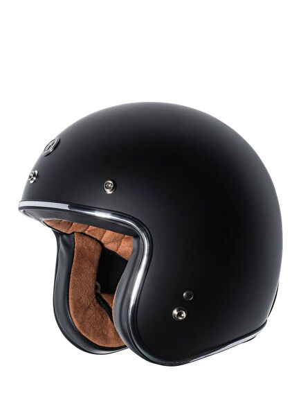 T-50 Del Mar Mat Siyah Açık Unisex Motosiklet Kaskı