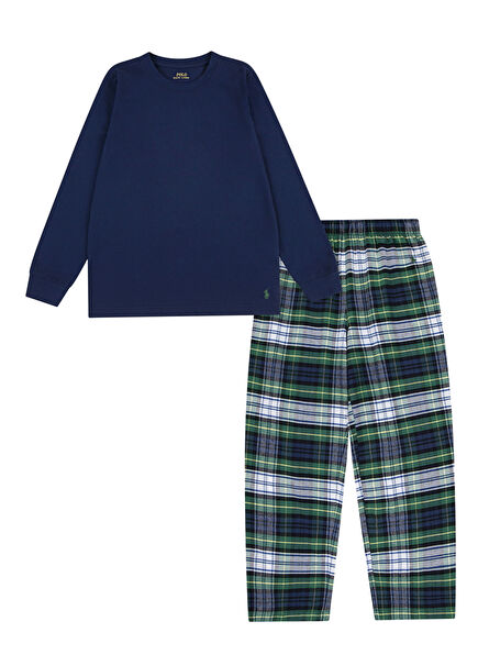Lacivert Yeşil Erkek Çocuk Pijama Takımı